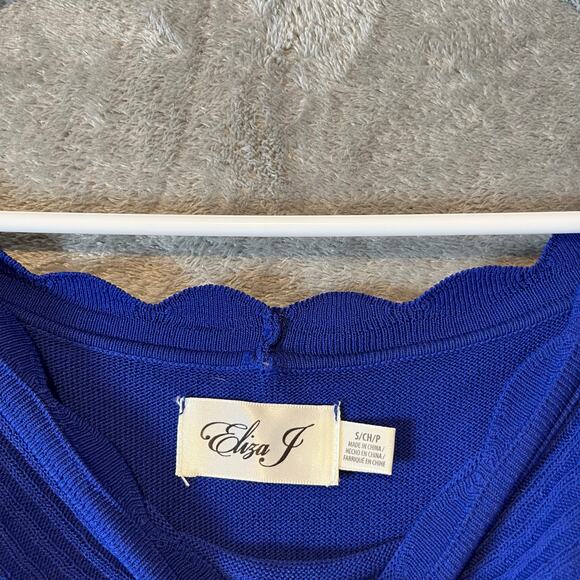 ELIZA J Off The Shoulder Fit & Flare Dress Size Small Blue New - Picture 6 of 7